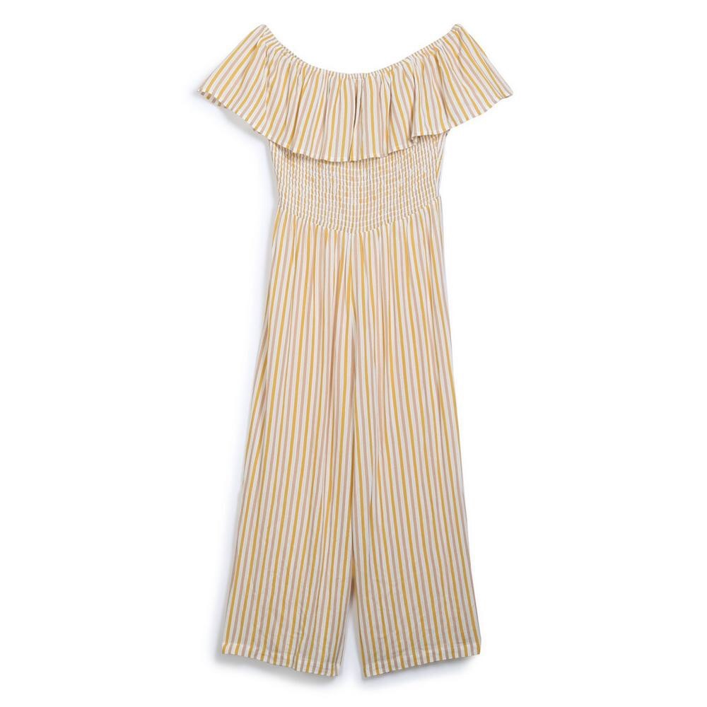 Primark Yellow/White Off the Shoulder Jumpsuit